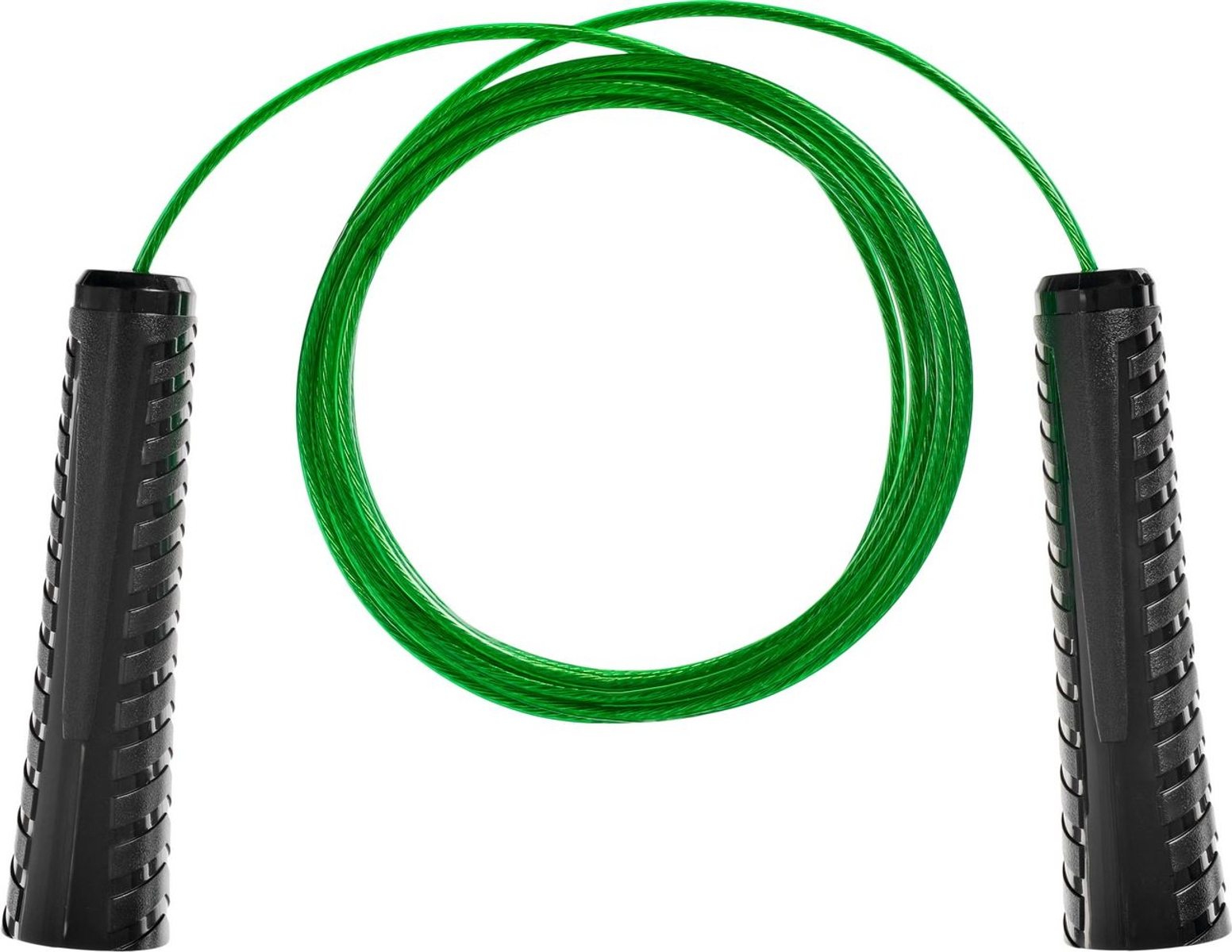 фото Скакалка с металлическим шнуром, для фитнеса, 3 метра, зеленая bradex