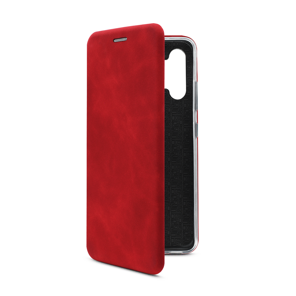 фото Чехол-книжка из кожи pu на samsung galaxy a32 красный мрамор case place