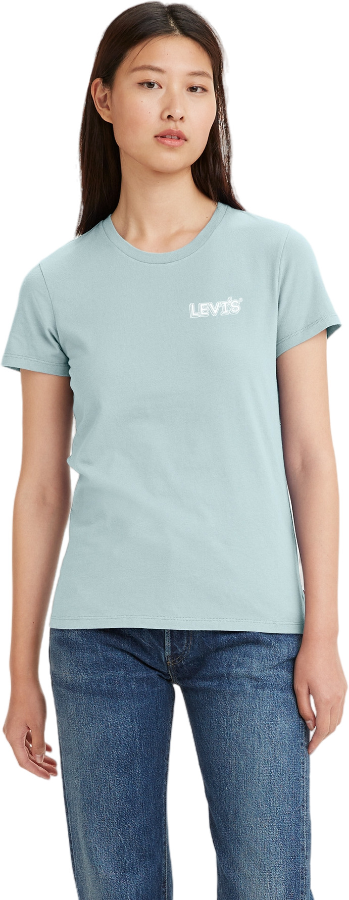 Футболка женская Levis Women The Perfect Tee голубая S 3599₽