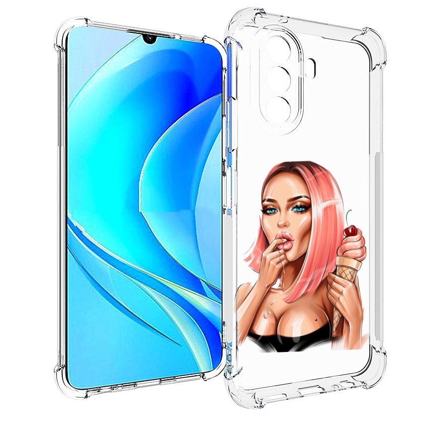 

Чехол MyPads Девушка-и-мороженое женский для Huawei Nova Y70 / Nova Y70 Plus (MGA-LX9N), Прозрачный, Tocco