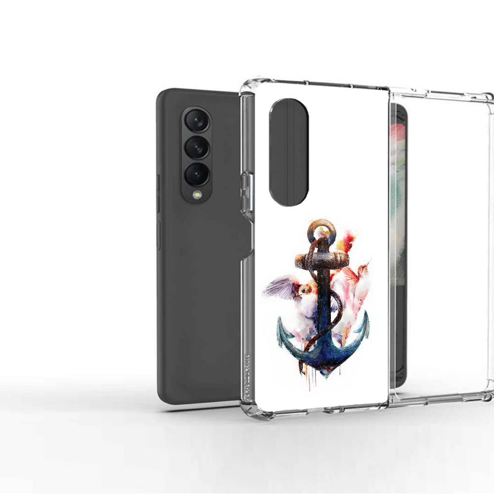 

Чехол MyPads Tocco для Samsung Galaxy Z Fold2 якорь с птицами, Прозрачный, Tocco