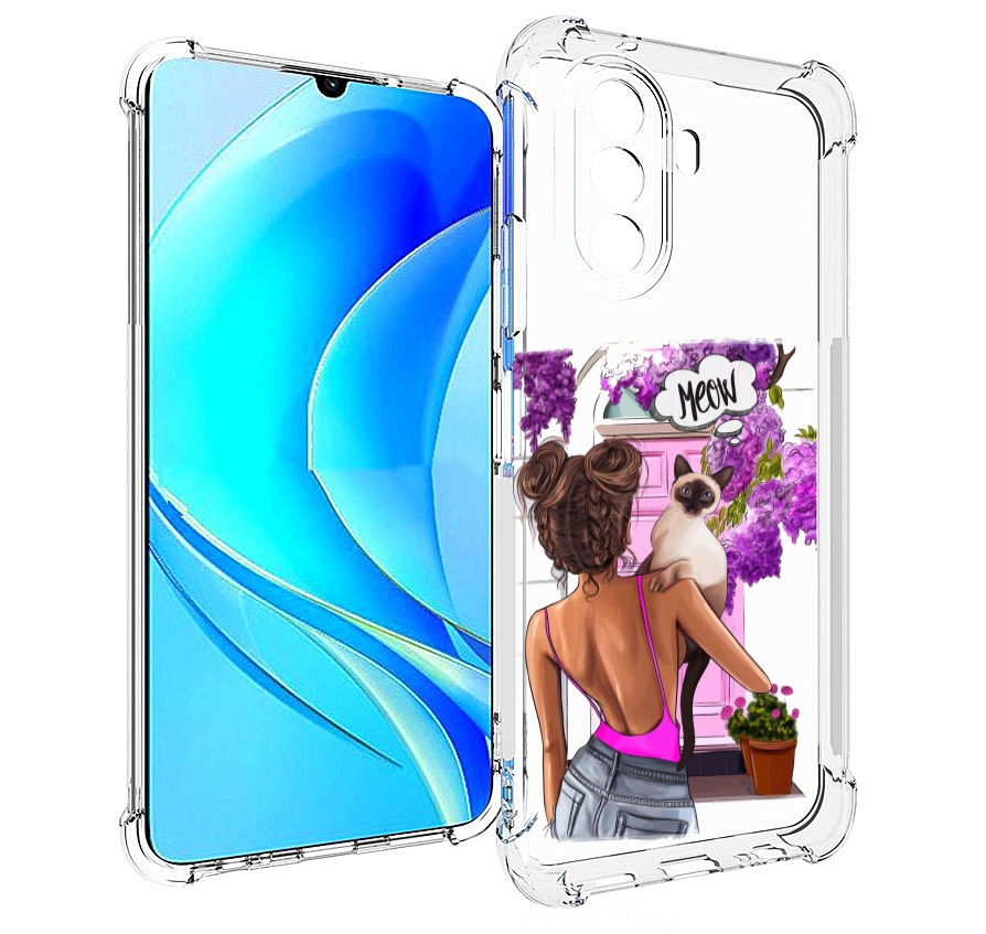 

Чехол MyPads Девушка-с-котиком женский для Huawei Nova Y70 / Nova Y70 Plus (MGA-LX9N), Прозрачный, Tocco