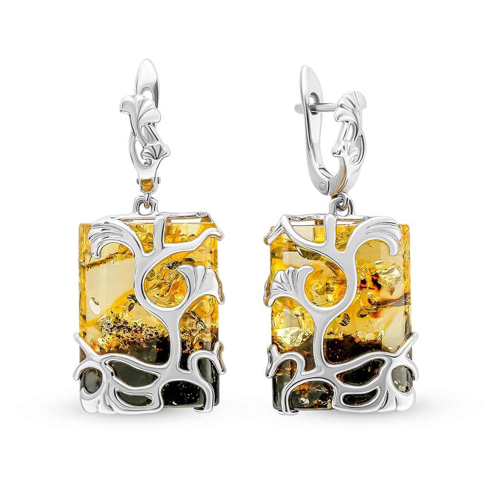

Серьги из серебра с янтарем 585Gold 702008554, 702008554