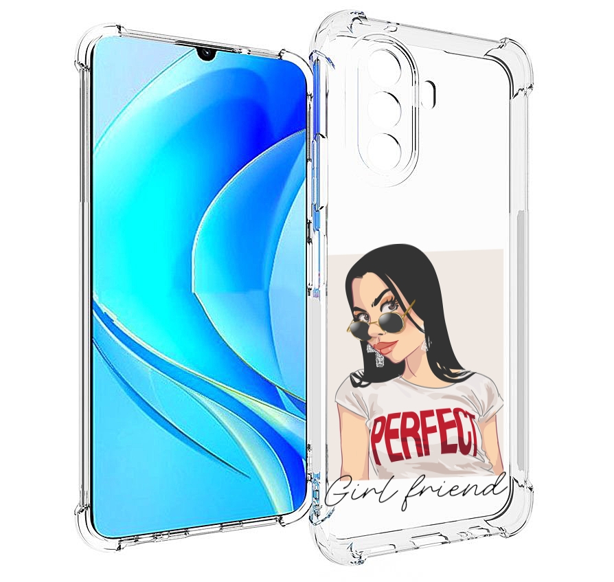 

Чехол MyPads Девушка-с-сережками женский для Huawei Nova Y70 / Nova Y70 Plus (MGA-LX9N), Прозрачный, Tocco