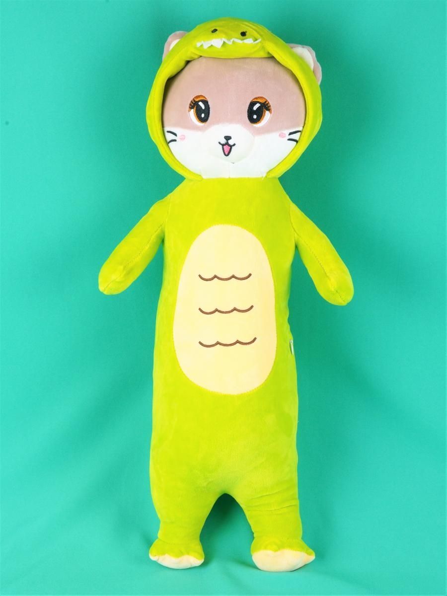 

Мягкая игрушка АКИМБО КИТ Кот в кигуруми Дракона 60 см, Зеленый, Кот в кигуруми
