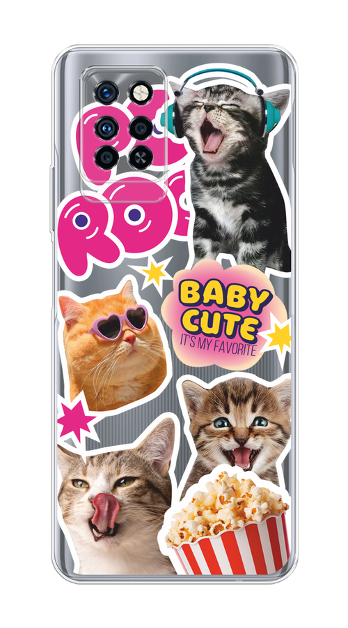 

Чехол на Infinix Note 10 Pro "Popcorn cats", Серый;коричневый;розовый, 3100150-1
