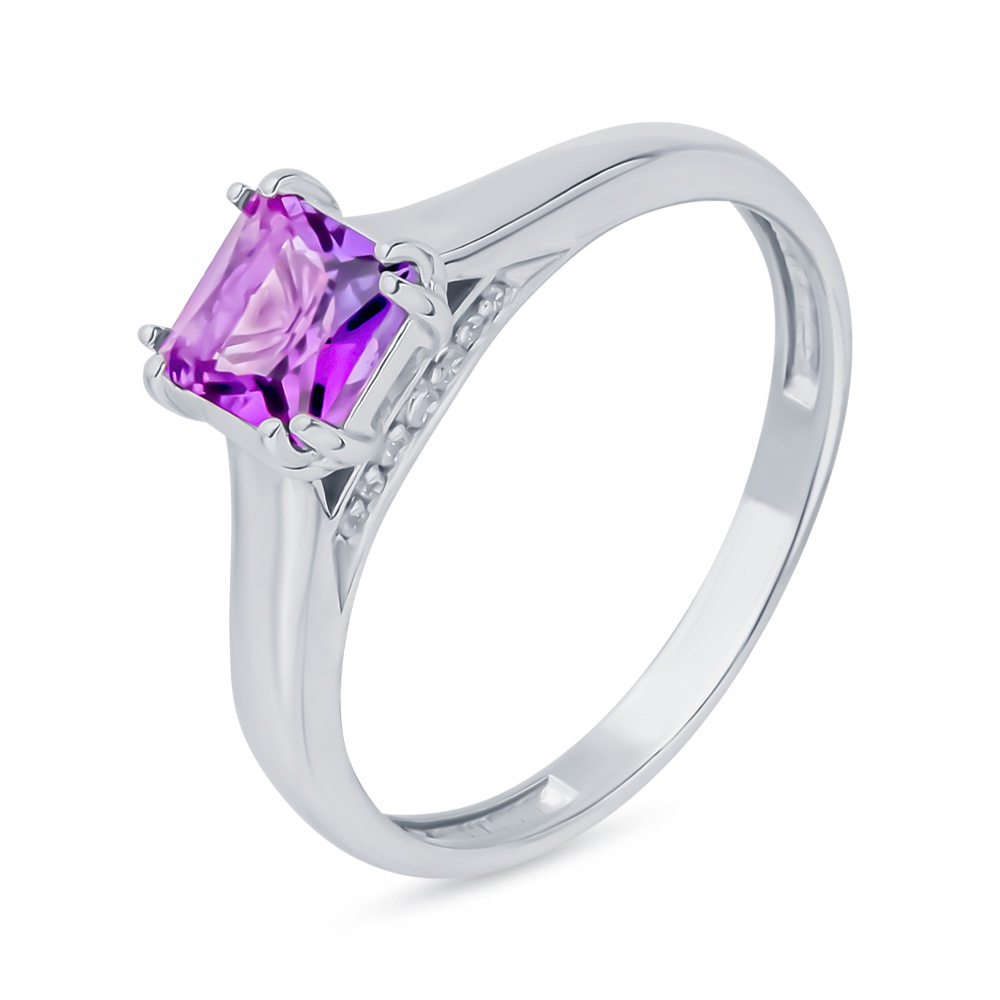 

Кольцо из серебра с аметистом/фианитом р. , 585Gold 701011123, 701011123