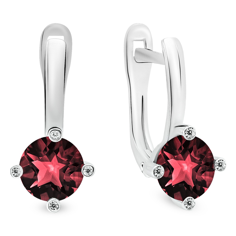 

Серьги из серебра 585Gold 702009471, гранат, 702009471