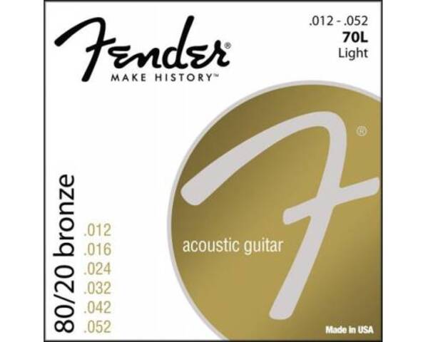 

Струны для акустической гитары Fender STRINGS NEW ACOUSTIC 70L 80/20 BRNZ BALL END 12-52