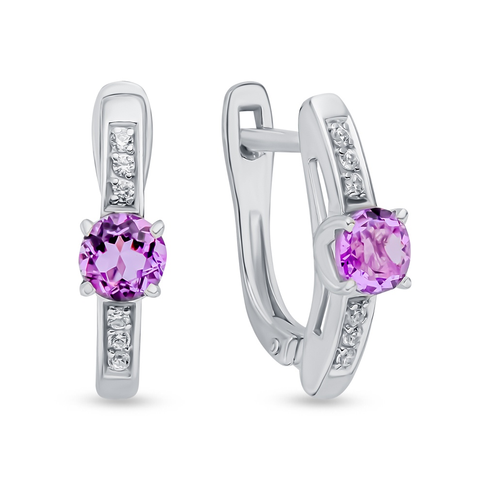 

Серьги из серебра с аметистом 585Gold 702009638, 702009638