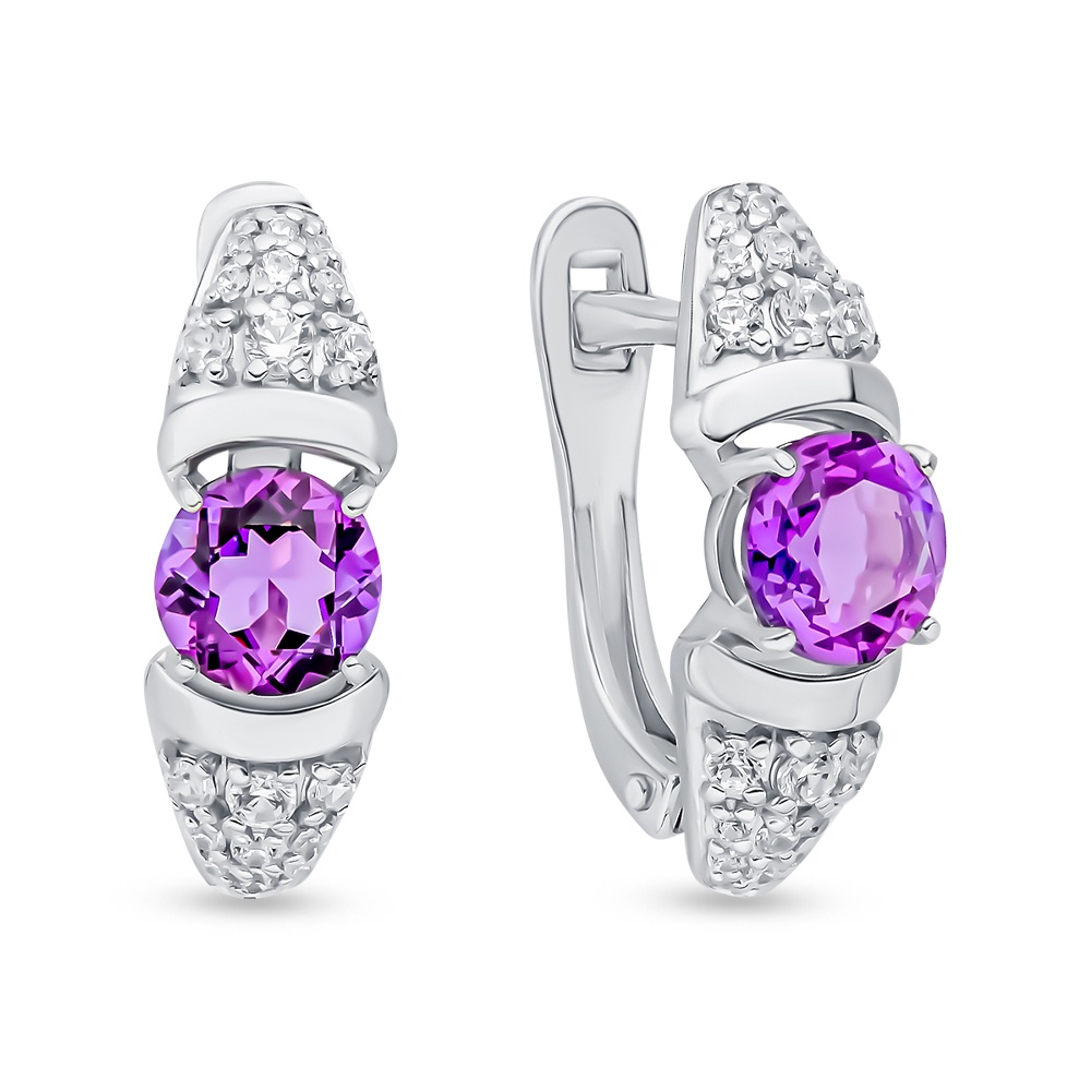 

Серьги из серебра с аметистом 585Gold 702009644, 702009644