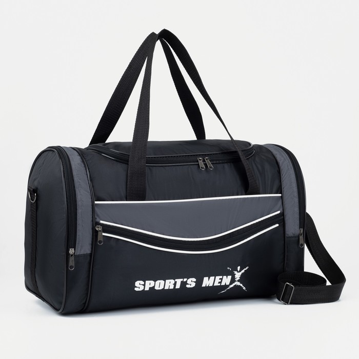 фото Сарабелла сумка спортивная на молнии, 3 наружных кармана, цвет черный/серый