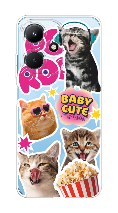 

Чехол на Infinix Hot 30i "Popcorn cats", Серый;коричневый;розовый, 3104150-1