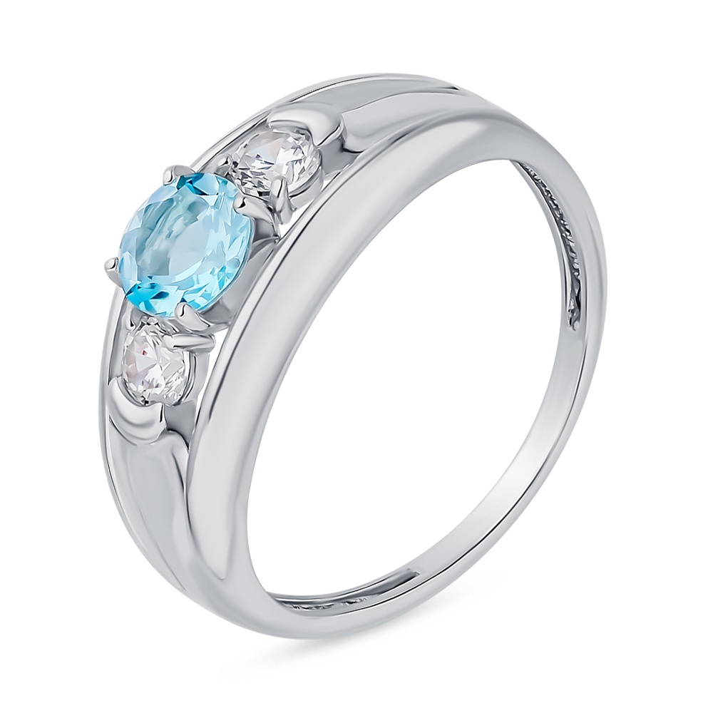 

Кольцо из серебра с топазом/фианитом р. , 585Gold 701011298, 701011298