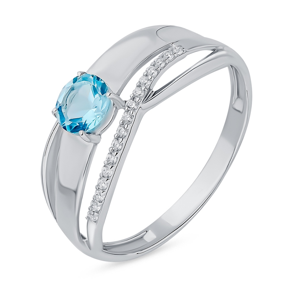 

Кольцо из серебра с топазом/фианитом р. , 585Gold 701011299, 701011299