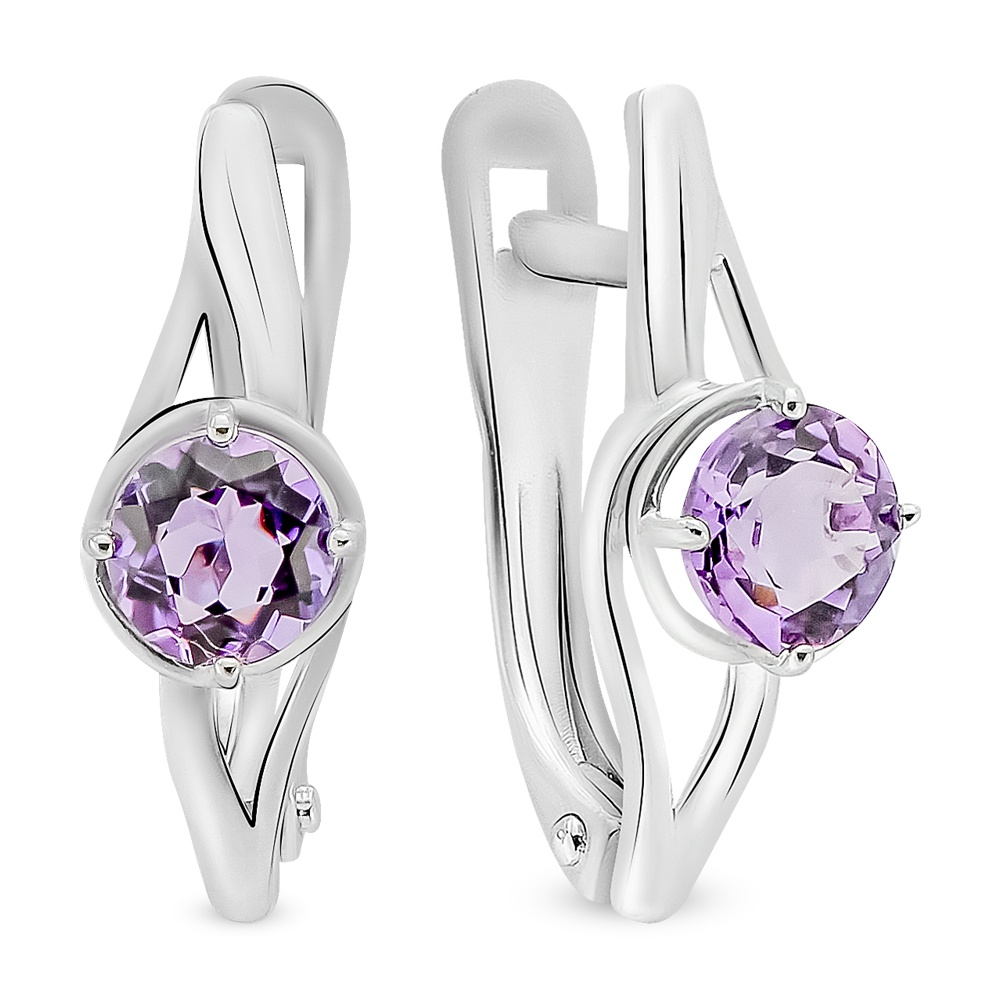 

Серьги из серебра с аметистом 585Gold 702009508, 702009508