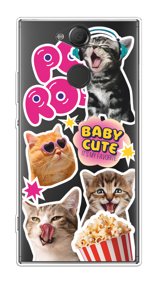 

Чехол на Sony Xperia XA2 "Popcorn cats", Серый;коричневый;розовый, 53150-1
