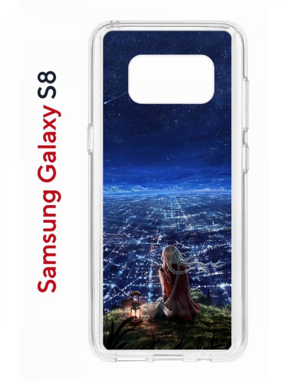 Чехол на Samsung Galaxy S8 Kruche Print Ночные Огни,противоударный бампер,с защитой камеры