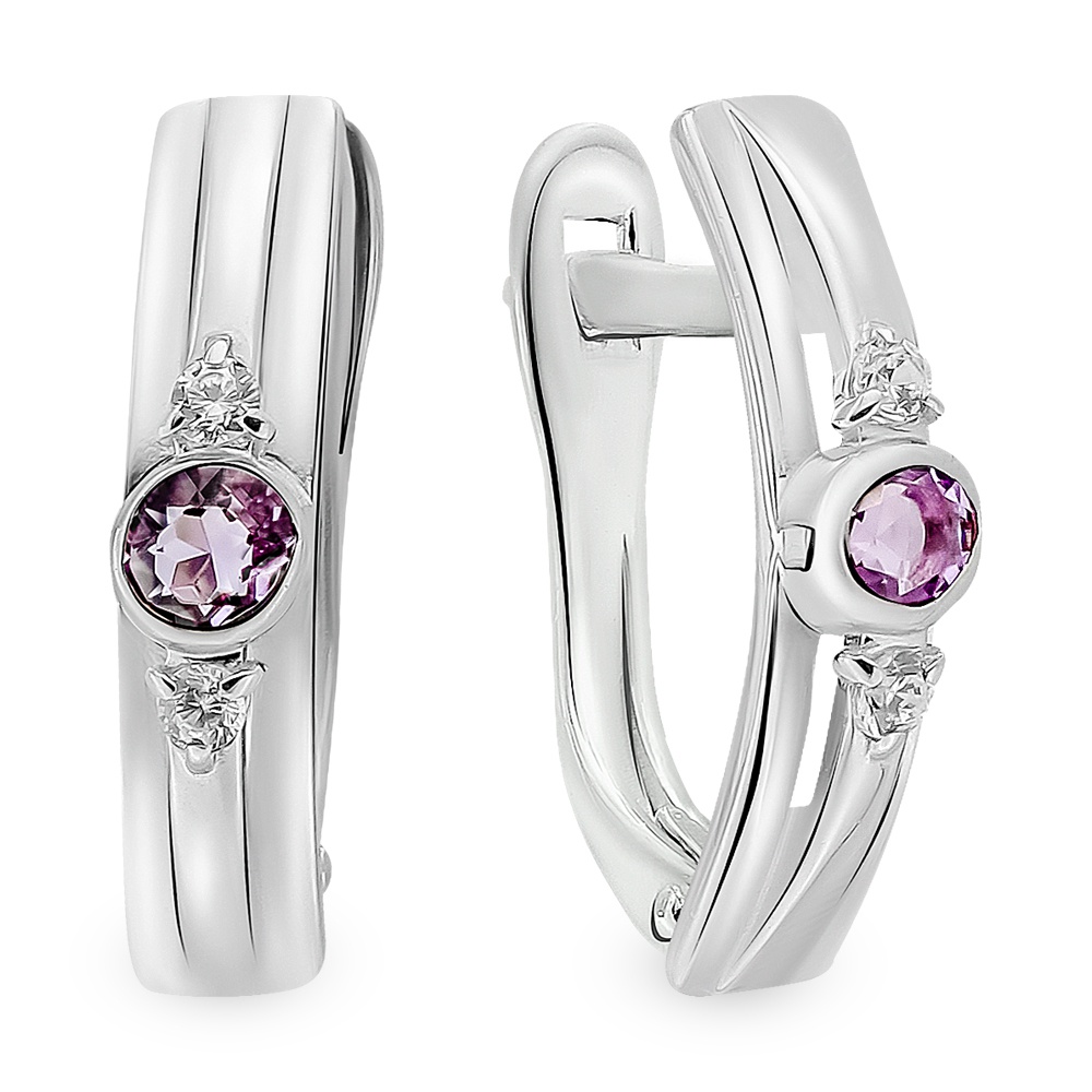 

Серьги из серебра с аметистом 585Gold 702009440, 702009440