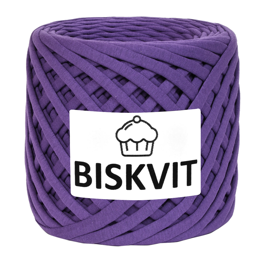 

Трикотажная пряжа для вязания BISKVIT Пурпурный, 100% хлопок, 7-9мм, 100м, Фиолетовый, BISKVIT