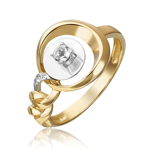Кольцо из золота с топазом р.17 PLATINA jewelry 01-5509-00-201-1121