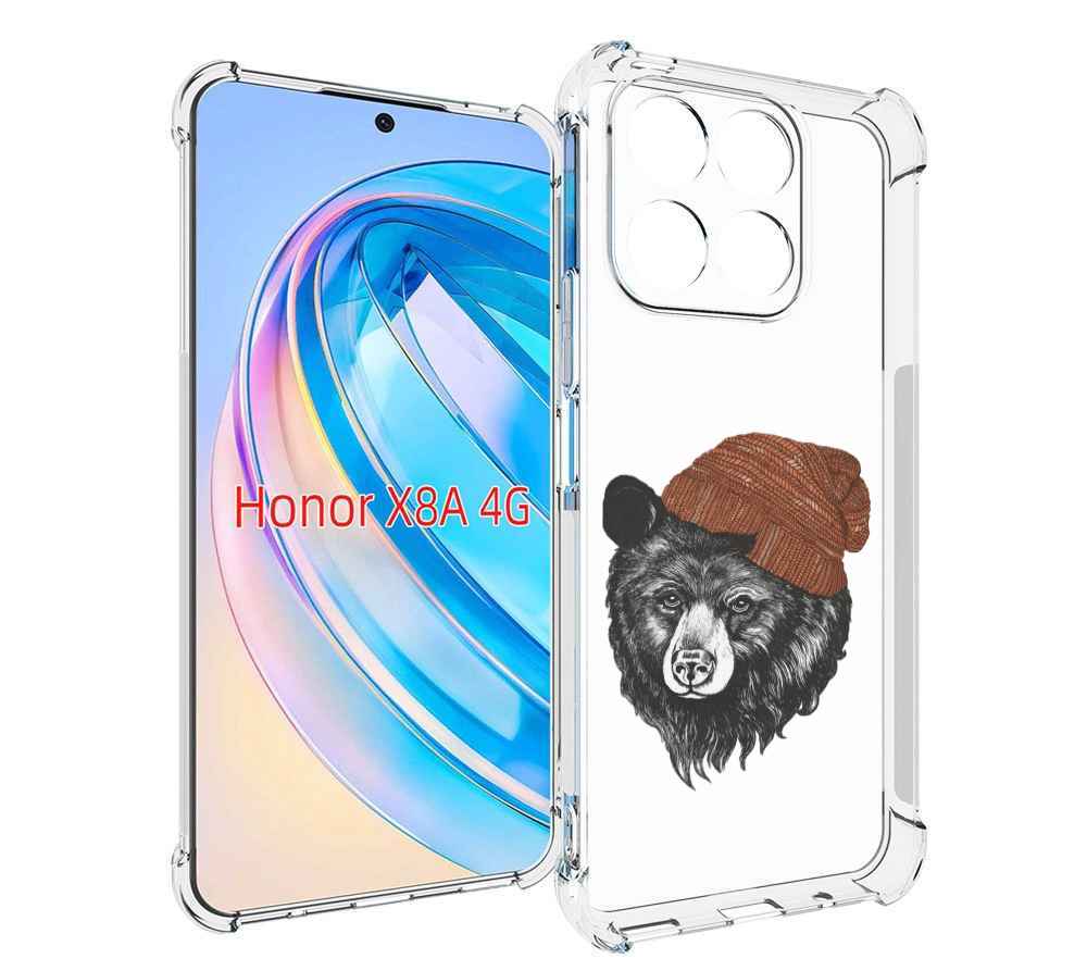 

Чехол MyPads Медведь в шапке 2 для Honor X8a, Tocco