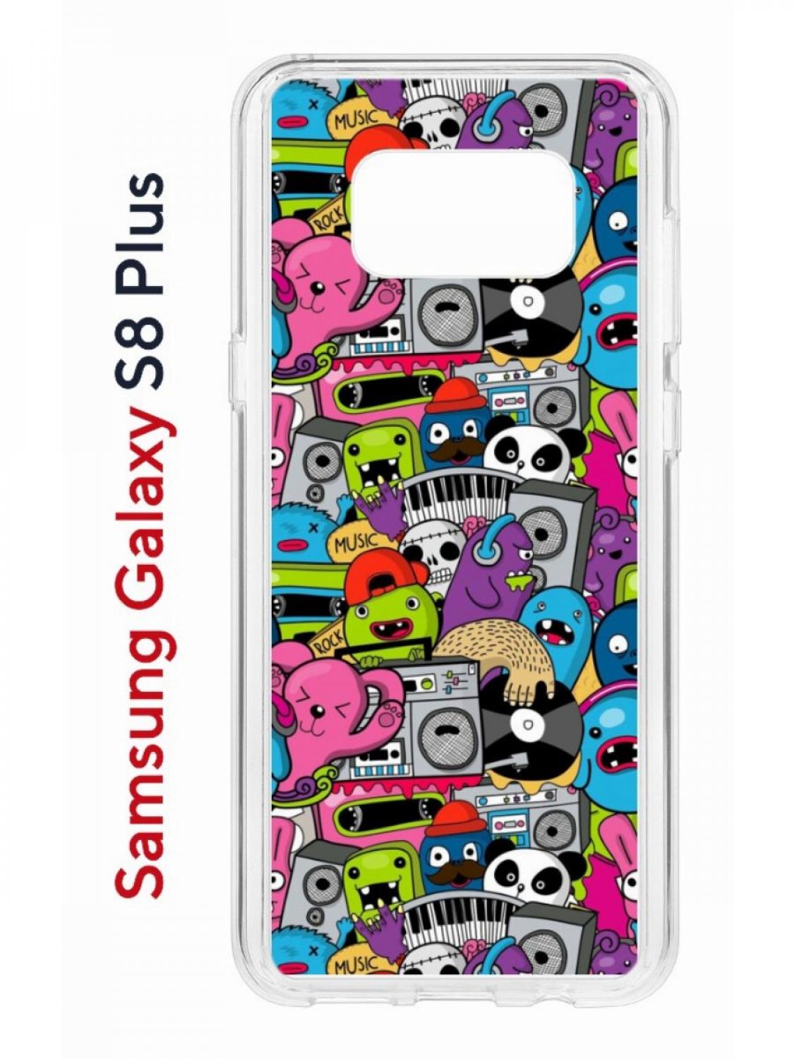 Чехол на Samsung S8 Plus Kruche Print Monsters music,противоударный бампер с принтом