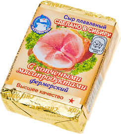 фото Плавленый сыр снеговичок фермерский с копчеными мясопродуктами 50% 90 г бзмж