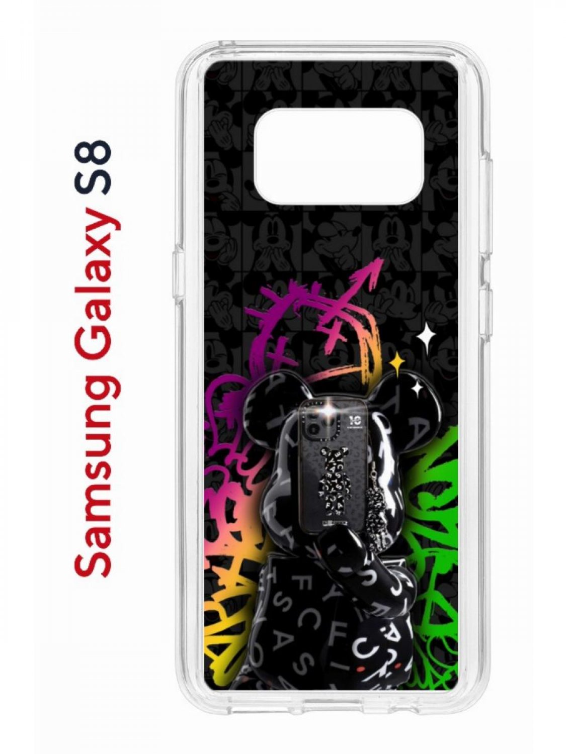 Чехол на Samsung Galaxy S8 Kruche Print Микки Маус,противоударный бампер,с защитой камеры
