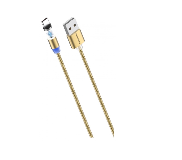 фото Кабель more choice k20m magnetic usb-type-c 3a 150 мм желтый