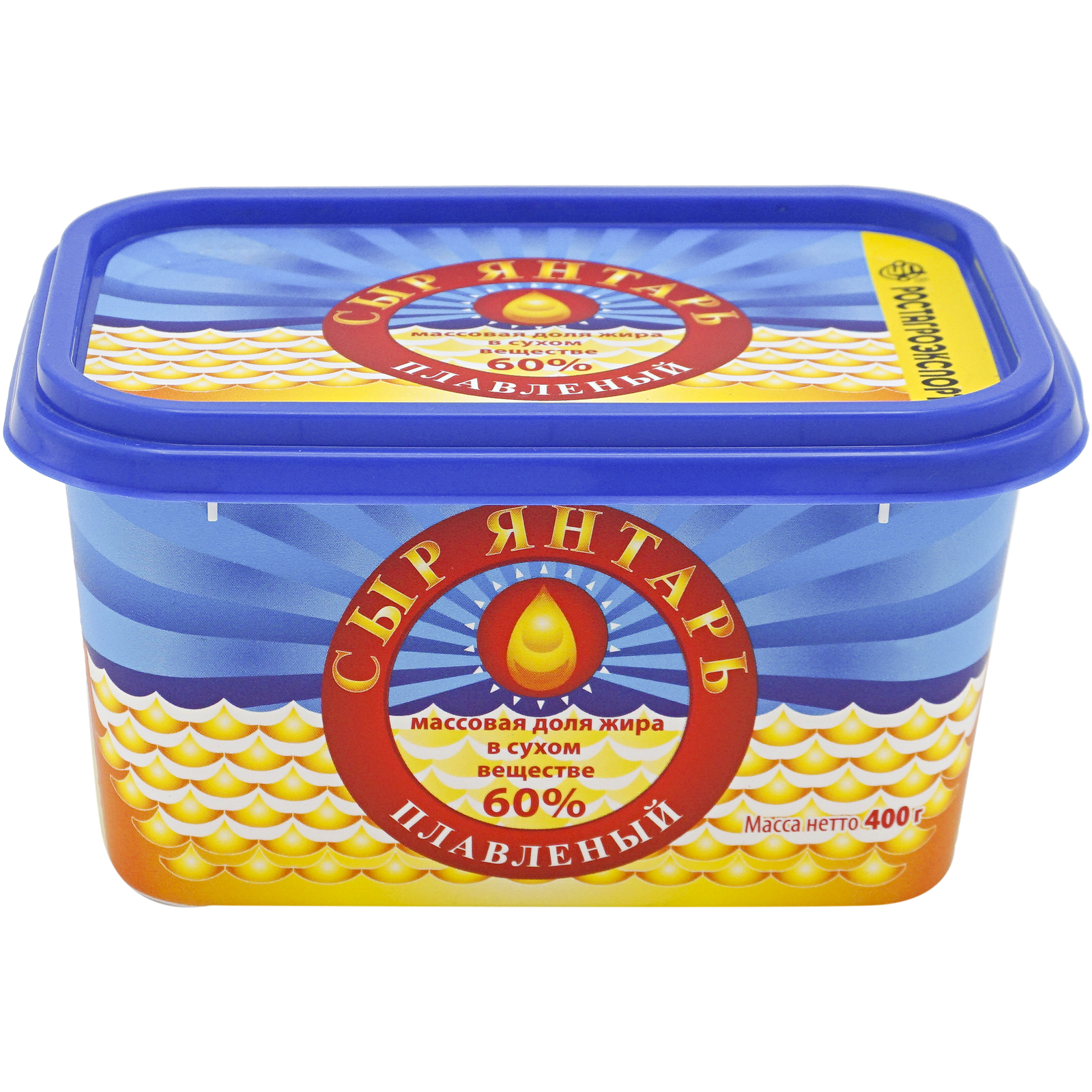 Плавленый сыр РостАгроЭкспорт Янтарь 60% 400 г бзмж