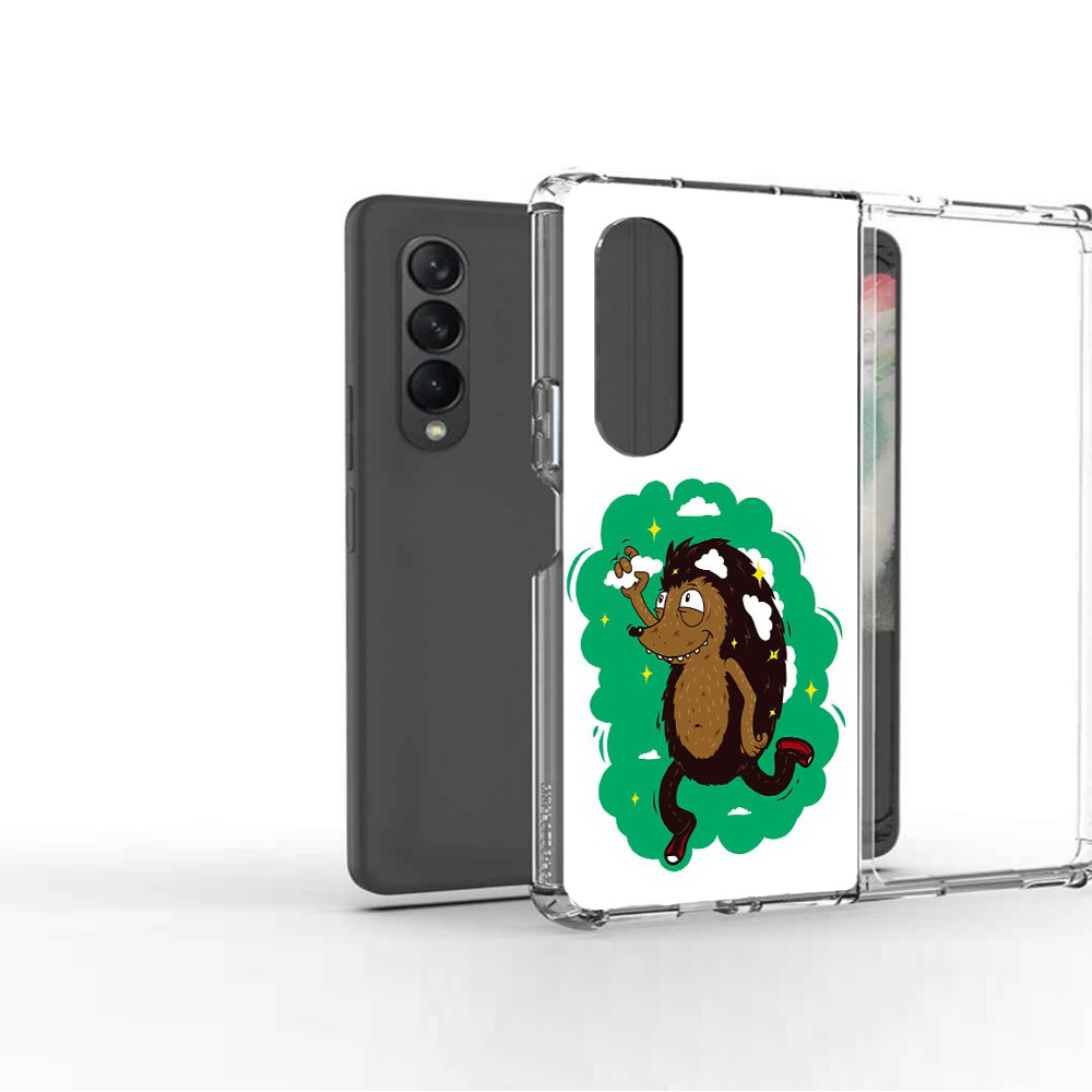 

Чехол MyPads Tocco для Samsung Galaxy Z Fold2 Ежик в облаках, Прозрачный, Tocco