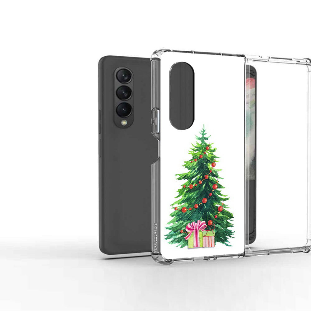 

Чехол MyPads Tocco для Samsung Galaxy Z Fold2 Елка новогодняя с подарками акварель, Прозрачный, Tocco