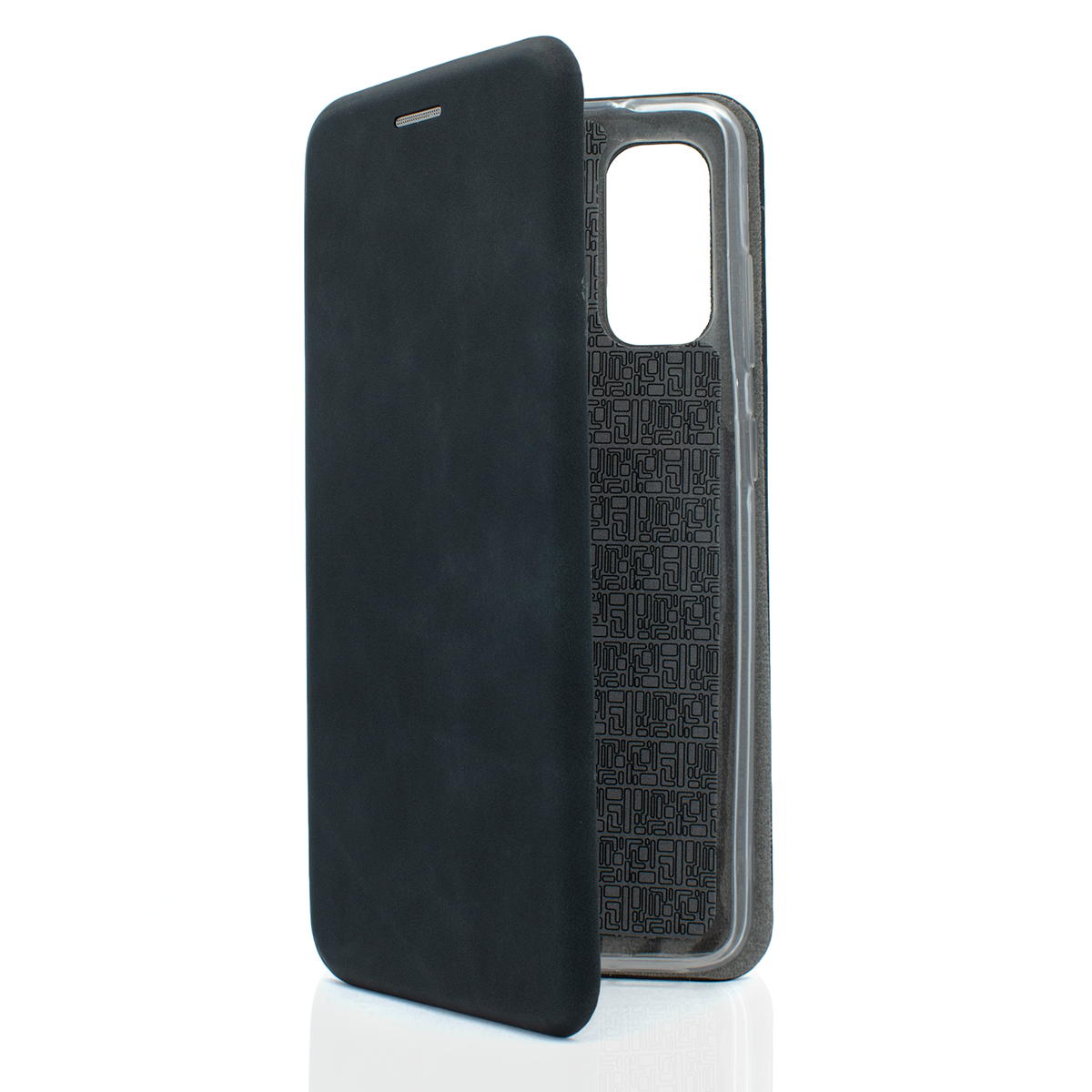 фото Чехол-книжка из кожи pu на samsung galaxy s20 черный мрамор case place