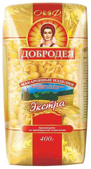 

Макаронные изделия Добродея Экстра Ракушки 400 г