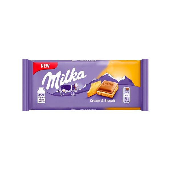 фото Плитка milka cream & biscuit молочный шоколад 100 г