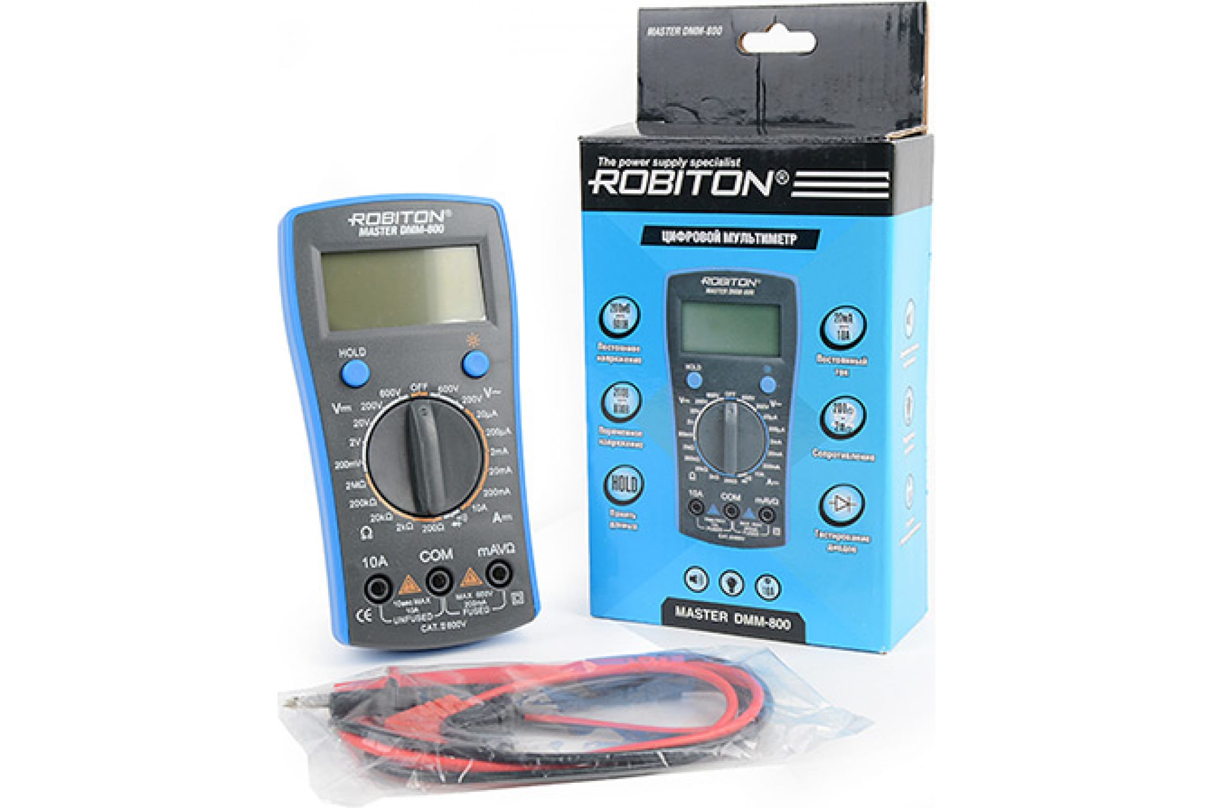 Robiton Мультиметр цифровой ROBITON MASTER DMM-800 BL1 мультиметр robiton master dmm 250 16795