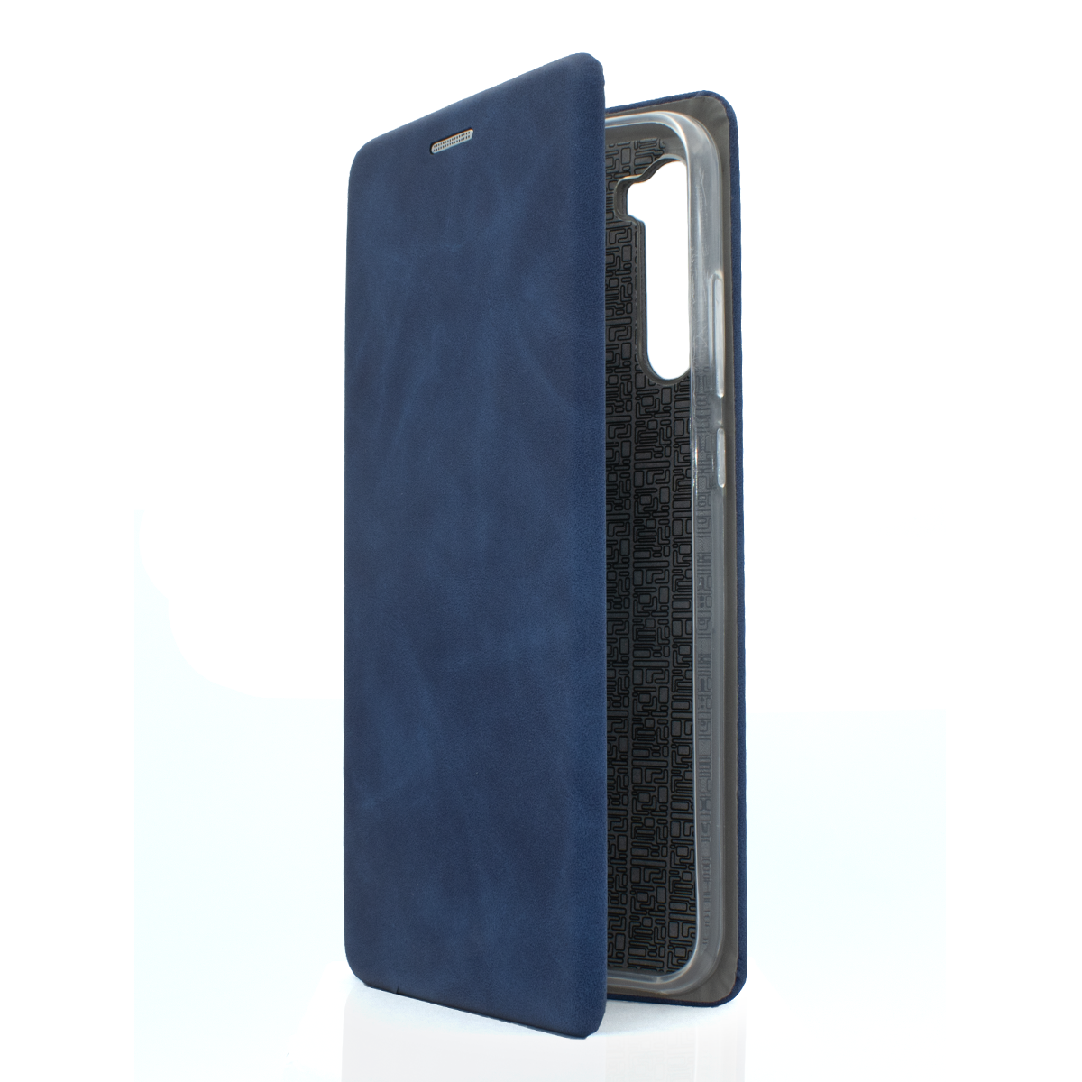 фото Чехол-книжка из кожи pu на xiaomi redmi note 8t синий мрамор case place