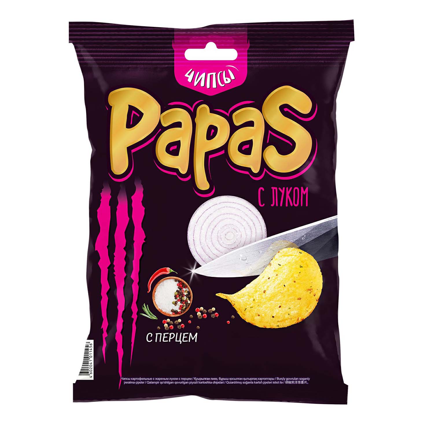 

Чипсы картофельные Papas с жареным луком и перцем 80 г