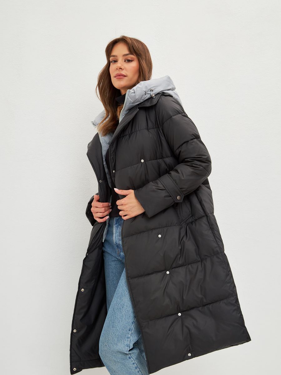 

Пальто женское LAWINTER 82661 черное 44 RU, Черный, 82661