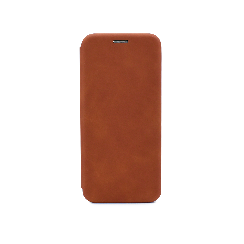 Чехол-книжка из кожи PU на Huawei Honor 8a / Y6 2019 коричневый мрамор