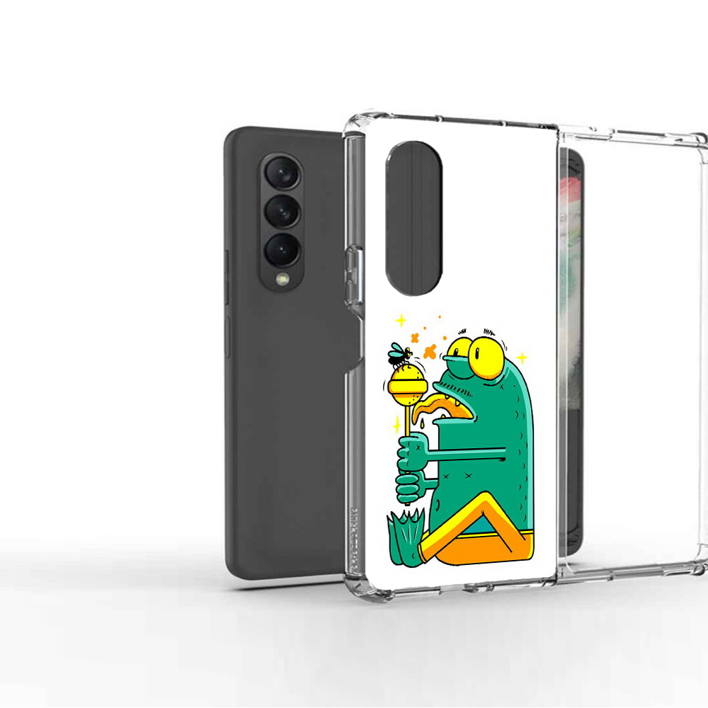 

Чехол MyPads Tocco для Samsung Galaxy Z Fold2 Зеленая лягушка с чупа чупсом, Прозрачный, Tocco