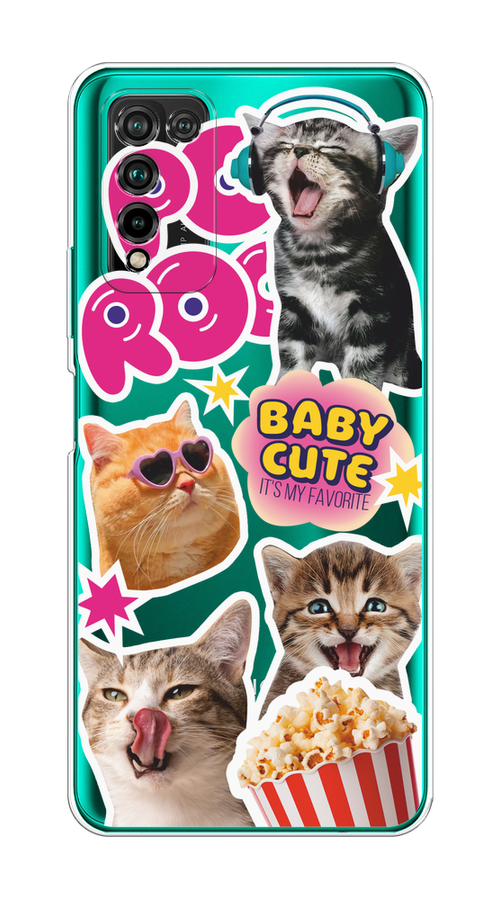 

Чехол на Honor 10X Lite "Popcorn cats", Серый;коричневый;розовый, 6104650-1