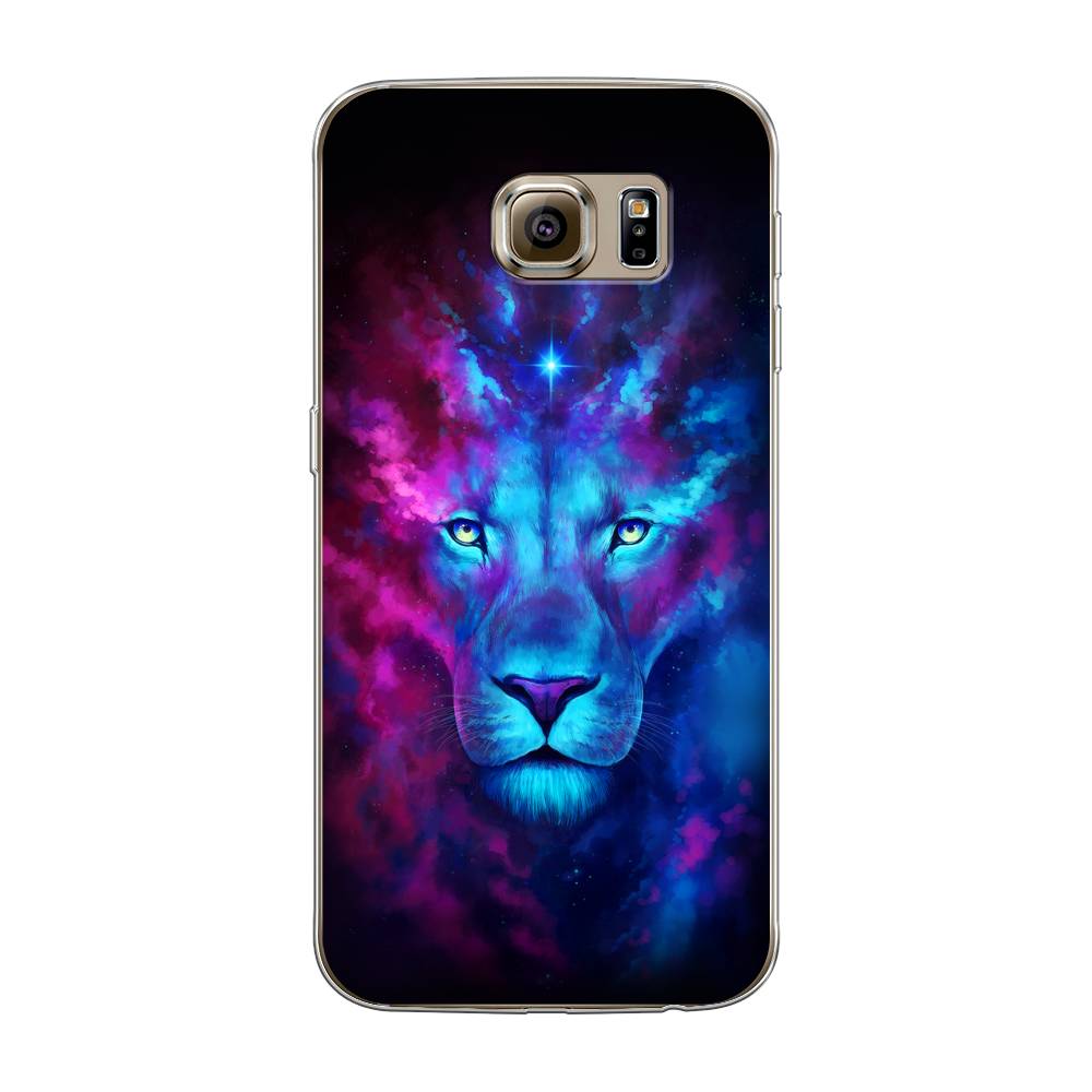 

Чехол Awog на Samsung Galaxy S6 "Космический лев", Голубой, 24350-1