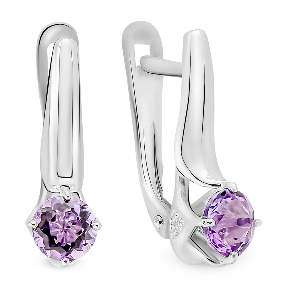 

Серьги из серебра с аметистом 585Gold 702009729, 702009729