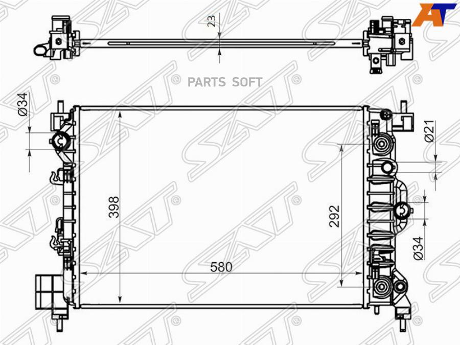 

SAT Радиатор CHEVROLET AVEO 1.6 11-/OPEL MOKKA 12-