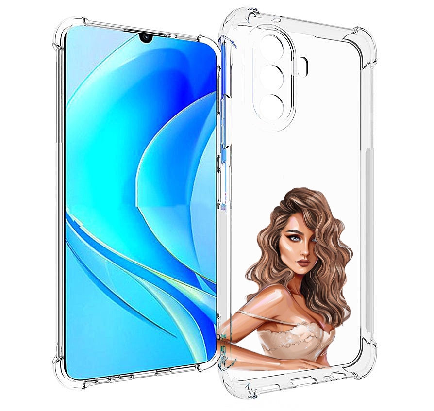 

Чехол MyPads Кудрявая-девушка женский для Huawei Nova Y70 / Nova Y70 Plus (MGA-LX9N), Прозрачный, Tocco