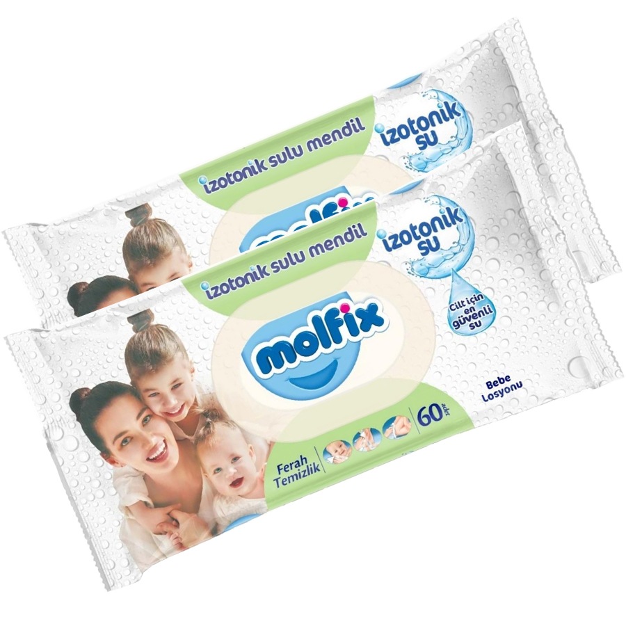 фото Влажные салфетки fresh clean с изотонической водой, 60 шт х 2 уп, molfix