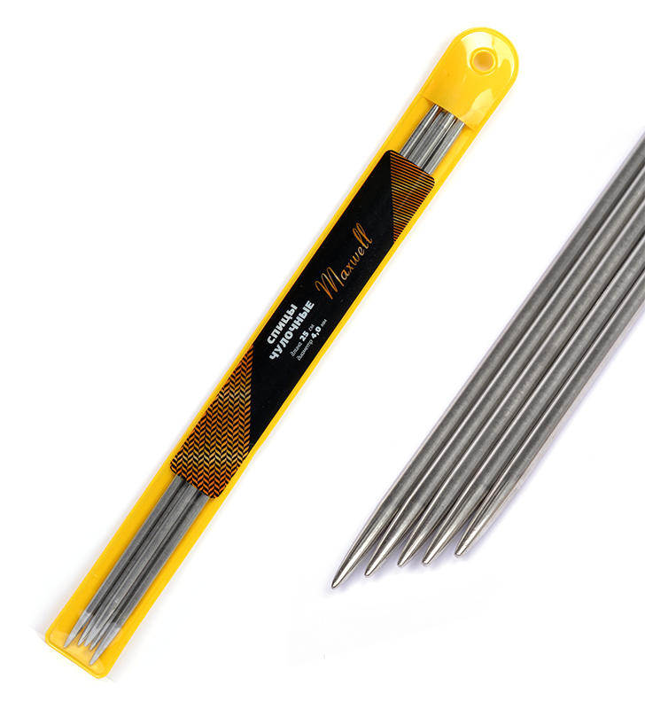 

Спицы для вязания чулочные Maxwell Gold, металл 4,0 мм /25 см (5 шт), Серебристый, Спицы чулочные MAXW.25