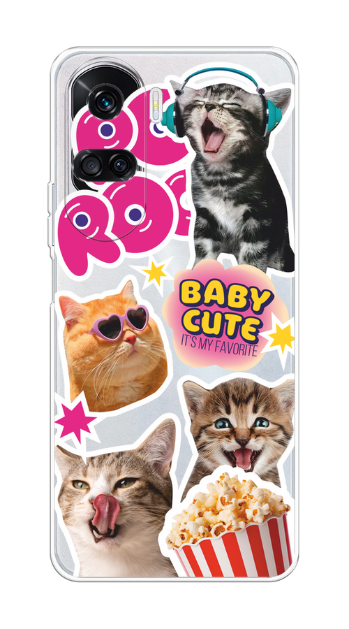 

Чехол на Honor 90 Lite "Popcorn cats", Серый;коричневый;розовый, 6122350-1